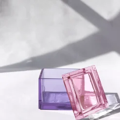 Scatola Viola Chiaro In Cristallo Palmi