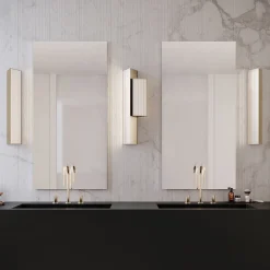 Sconce a 2 luci in nichel dorato Stick