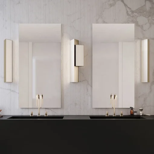Sconce a 2 luci in nichel dorato Stick