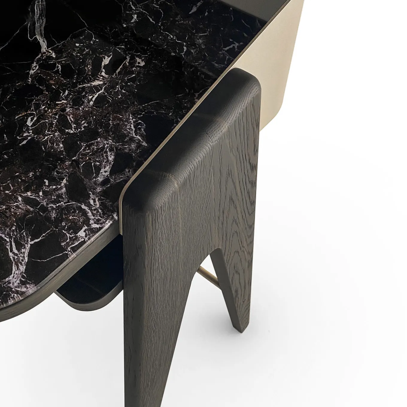 Scrivania Bavero Breccia Imperiale effetto marmo e rovere