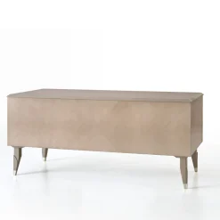 Scrivania in Eucalipto Taupe con Maniglie Champagne della Collezione Studio Privè