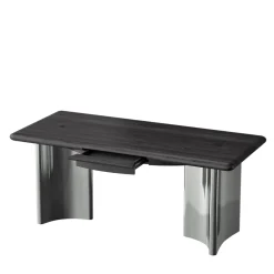 Scrivania Jean in rovere nero con base in acciaio