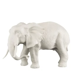 Scultura bianca a forma di elefante di padre africano