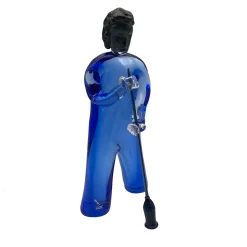 Scultura blu Soffiatore di Toso Cristiano