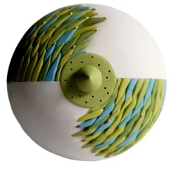 SCULTURA DA PARETE IN RICCIO DI MARE - VERDE E AZZURRO