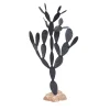 Scultura decorativa cactus re in alluminio nero