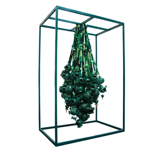 Scultura di bolle verdi