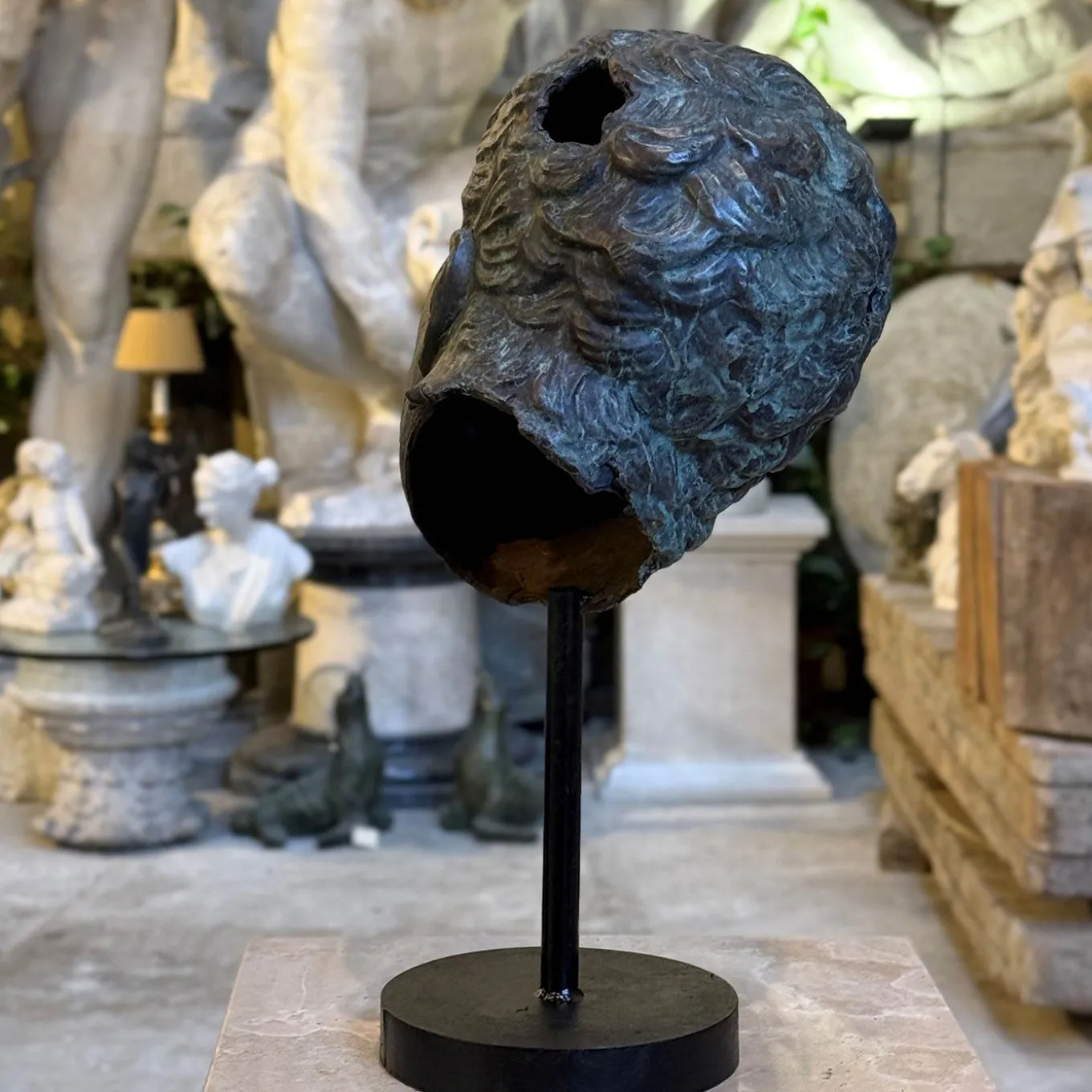 Scultura di busto di gladiatore Borghese