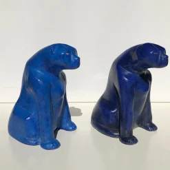 Scultura di pavone-pantera blu