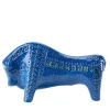 Scultura di toro blu di Aldo Londi