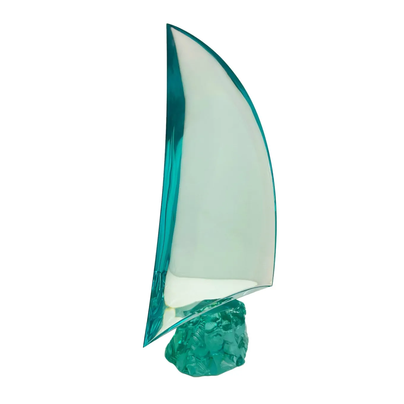 Scultura in cristallo fatta a mano a forma di vela
