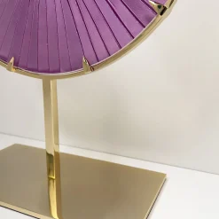 Scultura in cristallo viola Eye