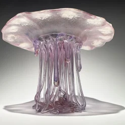 Scultura in Vetro Viola e Blu