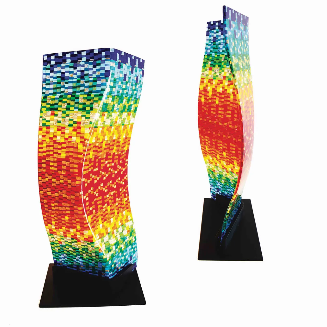 Scultura multicolore in vetro di Murano Manhattan Impression