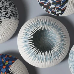 SCULTURA MURALE DI RICCIO DI MARE - NERO E ARANCIONE