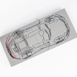 Scultura Porsche in filo metallico