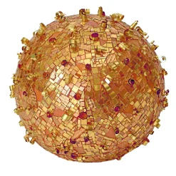 Scultura sferica in mosaico dorato Transizione