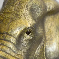 Scultura Testa di Elefante in Ottone