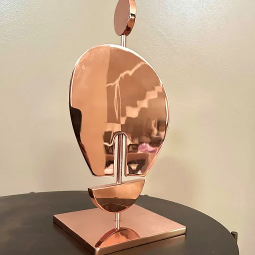 Scultura Umanoide in Ottone e Galvanica Rame Rosa Lucido