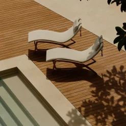 Sdraio da esterno Foil in Tessuto bianco con cuscino