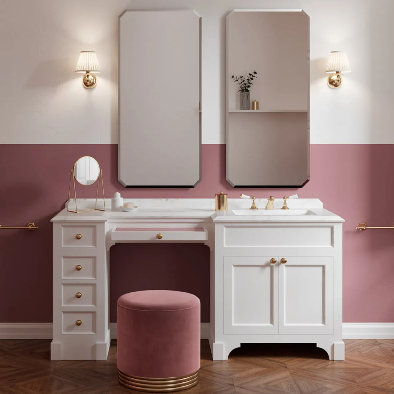 Season Vanity Bianco puro e Calacatta Borghini