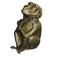 Secchiello del Ghiaccio in Ottone a Forma di Scimmia