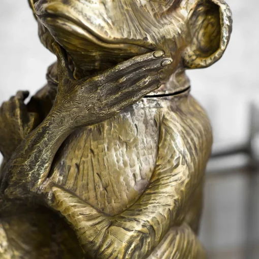 Secchiello del Ghiaccio in Ottone a Forma di Scimmia