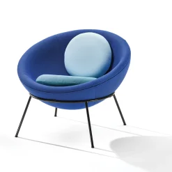 Sedia a scodella di Bardi Nuance blu lucido