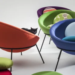 Sedia a scodella di Bardi Nuance blu lucido