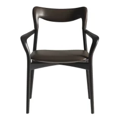 Sedia Achille in pelle scura