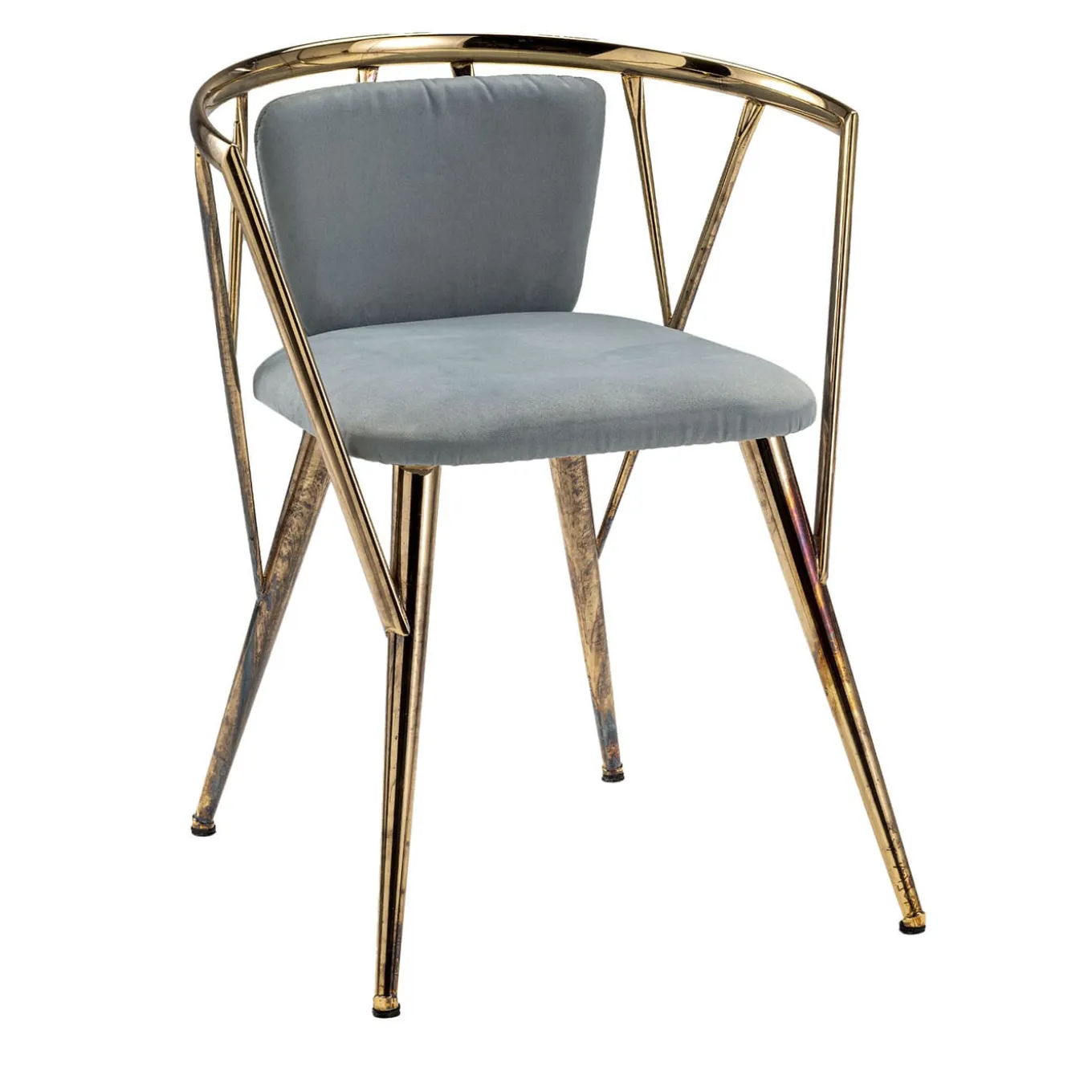 Sedia Atlantis in Metallo Lucidato Oro Antico