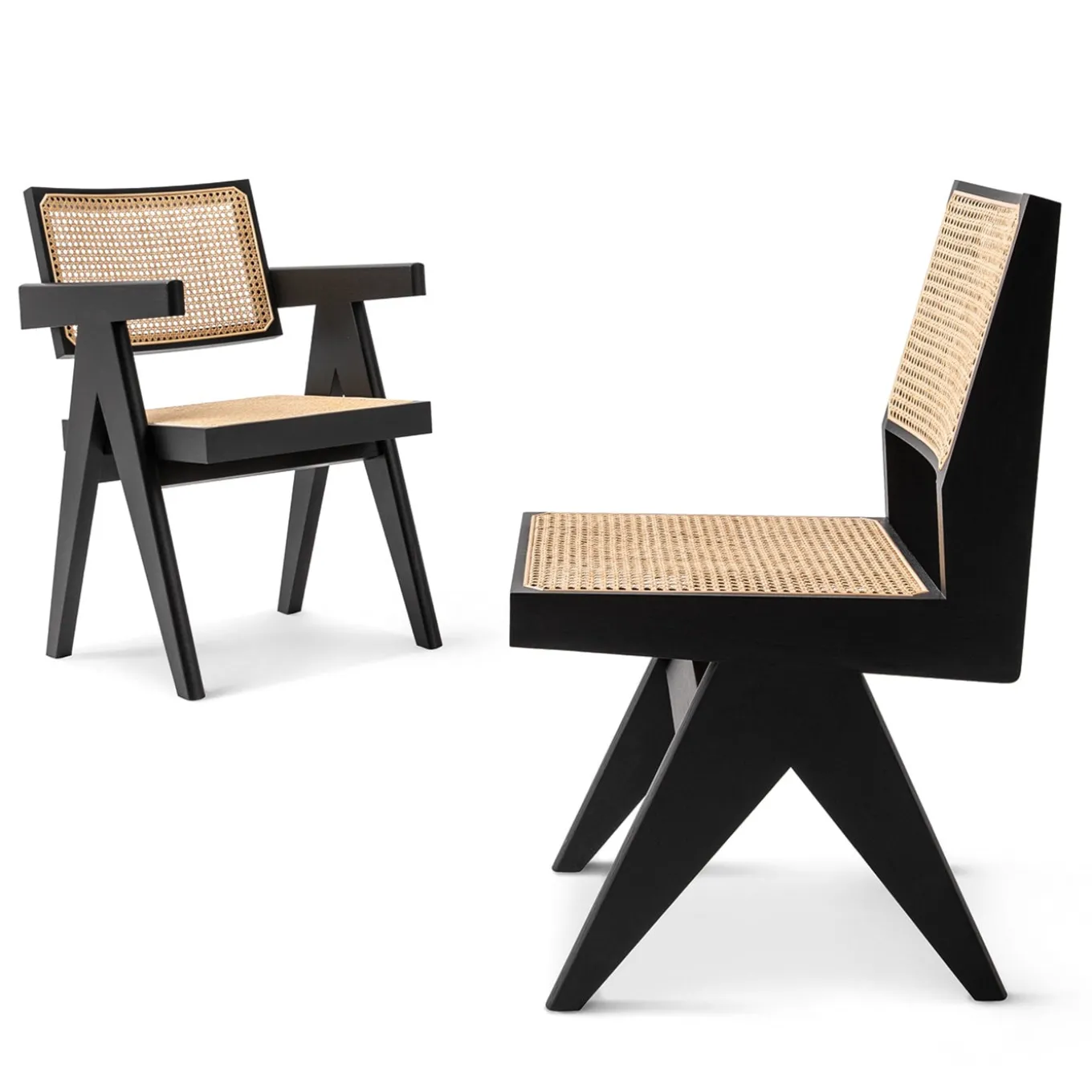 Sedia Capitol Complex, Hommage à Pierre Jeanneret, legno di quercia nera
