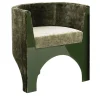 Sedia Curva in Velluto Verde "Volta" di Storagemilano