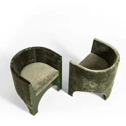 Sedia Curva in Velluto Verde