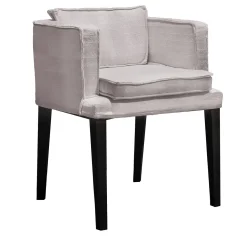 Sedia da esterno Key Low in tessuto bianco con gambe in alluminio