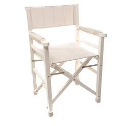 Sedia da regista in legno bianco Ischia