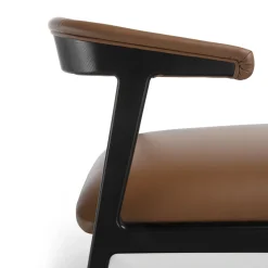 Sedia da salotto Aida in pelle marrone