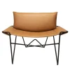 Sedia da salotto Caterina in pelle marrone