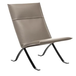 Sedia da salotto in pelle Mood Taupe