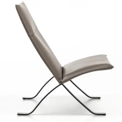 Sedia da salotto in pelle Mood Taupe