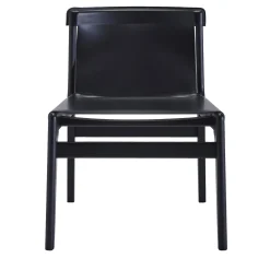 Sedia da salotto in pelle nera Burano di Balutto Associati