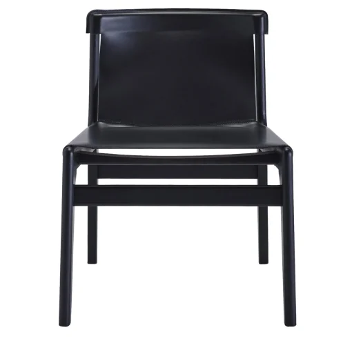 Sedia da salotto in pelle nera Burano di Balutto Associati