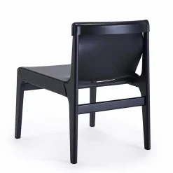 Sedia da salotto in pelle nera Burano di Balutto Associati