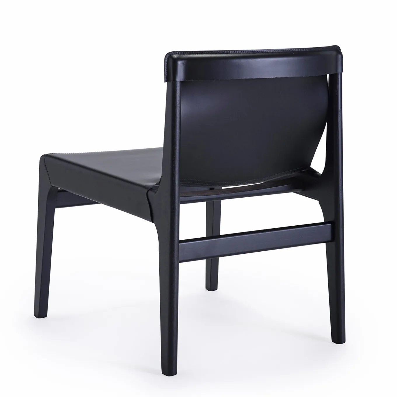 Sedia da salotto in pelle nera Burano di Balutto Associati