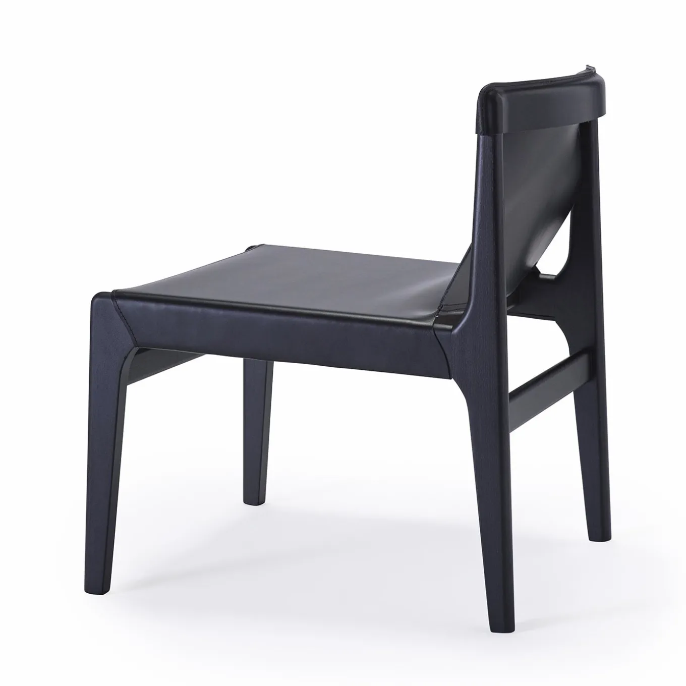 Sedia da salotto in pelle nera Burano di Balutto Associati