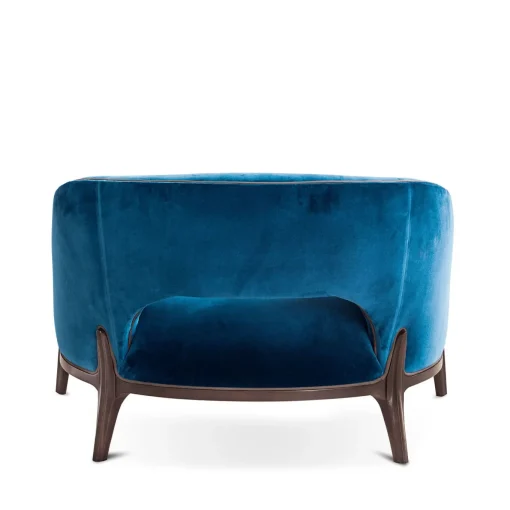 Sedia da salotto in velluto blu