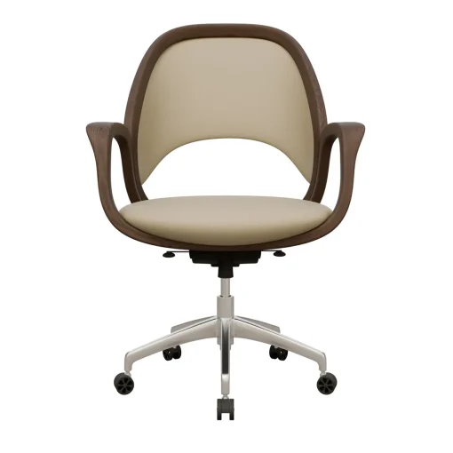 Sedia da ufficio girevole Agatha in legno di frassino