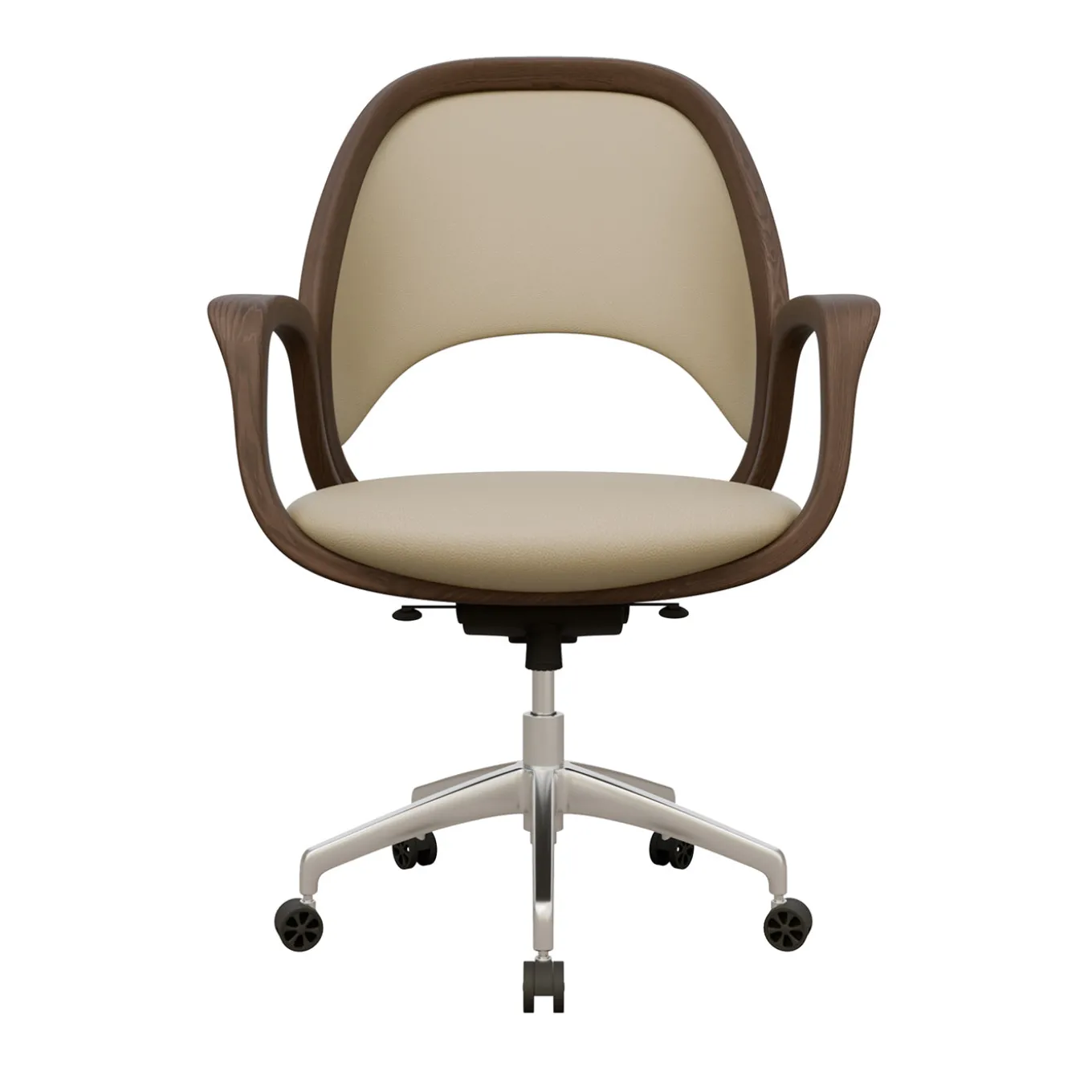 Sedia da ufficio girevole Agatha in legno di frassino