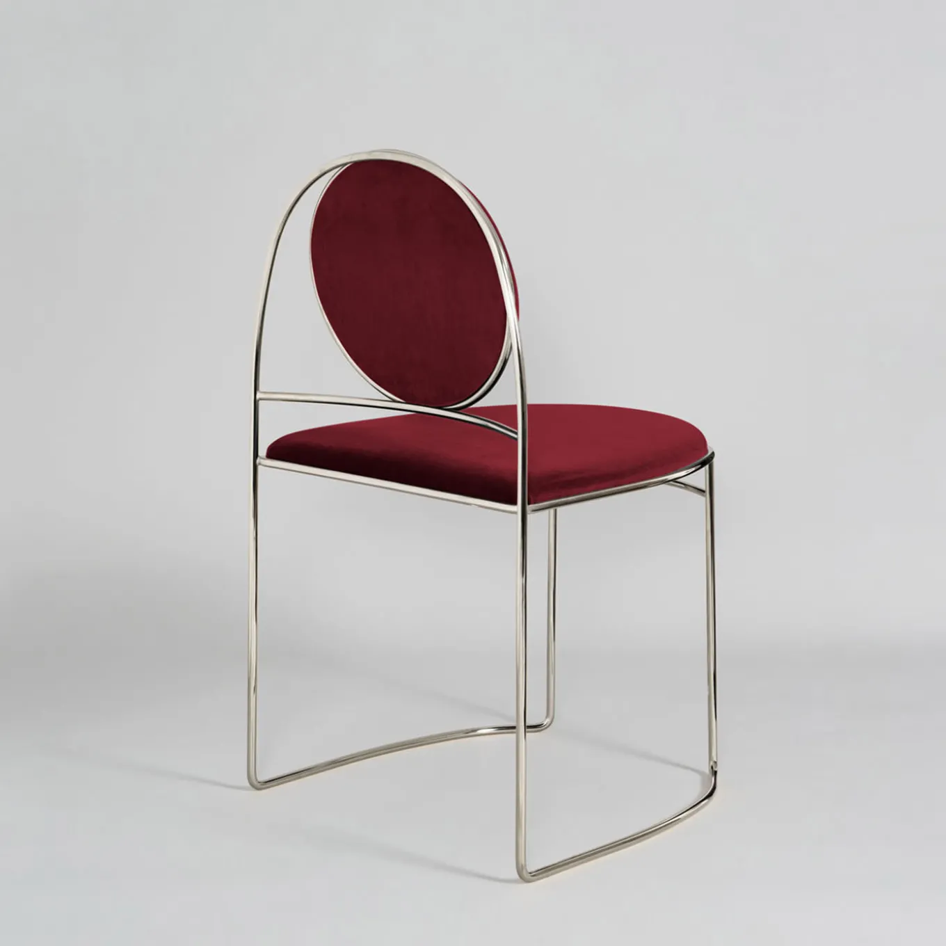 Sedia Ducale BZ Cromo e Rosso