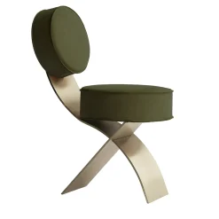 Sedia Exo in tessuto Nabuk Jungle e acciaio by Andrea Tognon